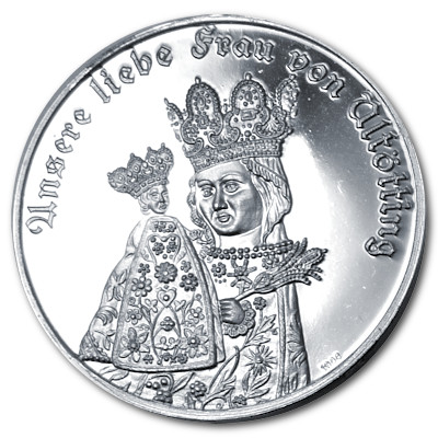 Silbermedaille des Wahlfahrtsort Altötting ca 10g 999er Feinsilber Rückseite Silbermedaille des Wahlfahrtsort Altötting ca 10g 999er Feinsilber Rückseite