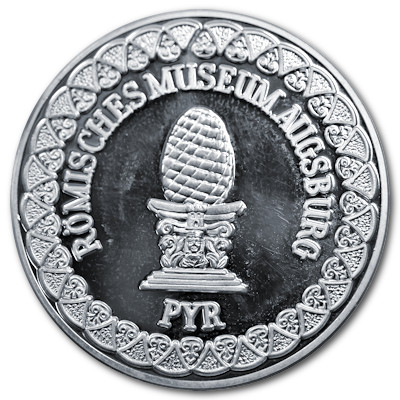 Roemisches Museum Augsburg knapp 15g 999er Feinsilber Medaille Motivseite
