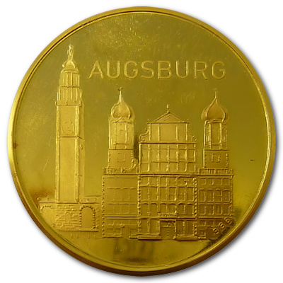 Stadt Augsburg Augusta Vindelicorum Goldmedaille Motivseite