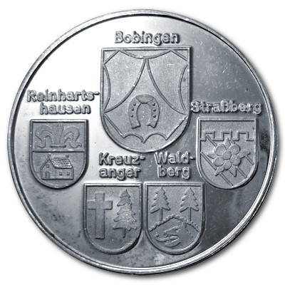 10 Jahre Stadt Bobingen ca 15g 999er Feinsilbermedaille Rückseite 10 Jahre Stadt Bobingen ca 15g 999er Feinsilbermedaille Rückseite
