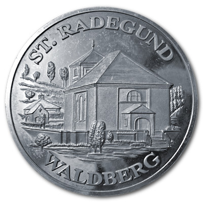 Pfarrkirche St Radegund Waldberg Silbermedaille aus ca 24g 999er Feinsilber Motivseite