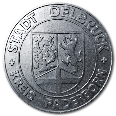400 Jahre Valepagenhof 1577 bis 1977 Stadt Delbrück Silbermedaille ca 28g 935er Silber Rückseite