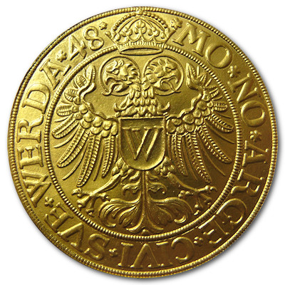 Schlacht am Schellenberg bei Donauwörth gut 20g 986er Goldmedaille Rückseite Schlacht am Schellenberg bei Donauwörth gut 20g 986er Goldmedaille Rückseite
