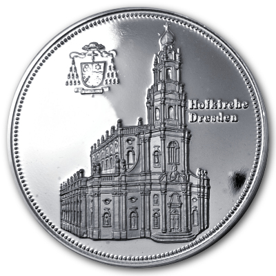 Hofkirche Dresden 92er Katholikentag 1994 ca 20g 999er Feinsilbermedaille Motivseite