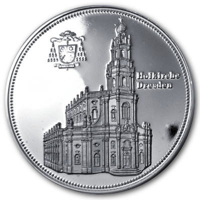 Hofkirche Dresden 92er Katholikentag 1994 ca 20g 999er Feinsilbermedaille Motivseite Hofkirche Dresden 92er Katholikentag 1994 ca 20g 999er Feinsilbermedaille Motivseite