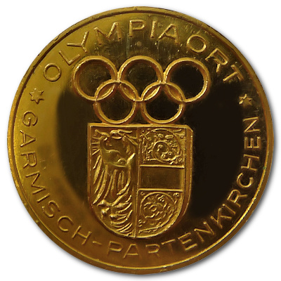 Olympiaort Garmisch-Partenkirchen Goldmedaille Motivseite Olympiaort Garmisch-Partenkirchen Goldmedaille Motivseite