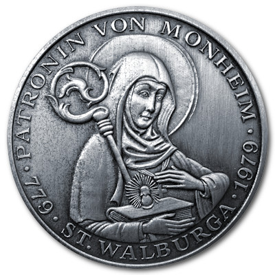 600 Jahre Stadt Monheim 1979 Medaille in Antik Finish aus rund 14g 999er Feinsilber Rückseite 600 Jahre Stadt Monheim 1979 Medaille in Antik Finish aus rund 14g 999er Feinsilber Rückseite