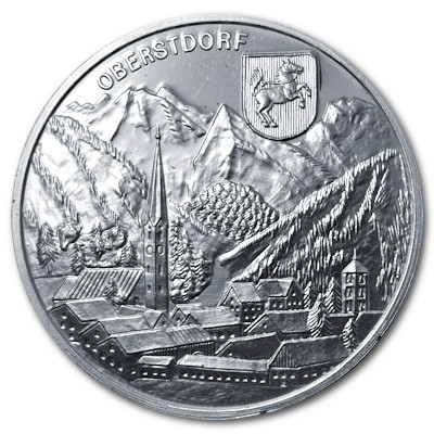 Nordische Ski WM 1987 Oberstdorf ca 10g 999er Feinsilbermedaille Motivseite Nordische Ski WM 1987 Oberstdorf ca 10g 999er Feinsilbermedaille Motivseite