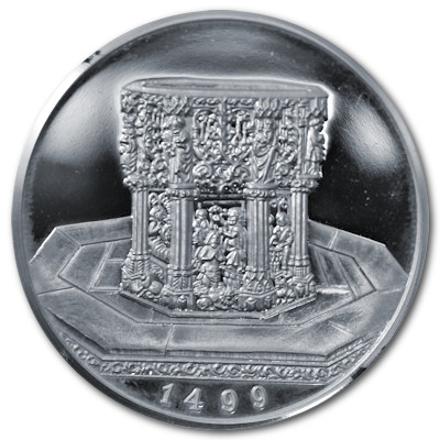 Marienkirche zu Reutlingen gut 23g 999er Feinsilbermedaille Rückseite Marienkirche zu Reutlingen gut 23g 999er Feinsilbermedaille Rückseite