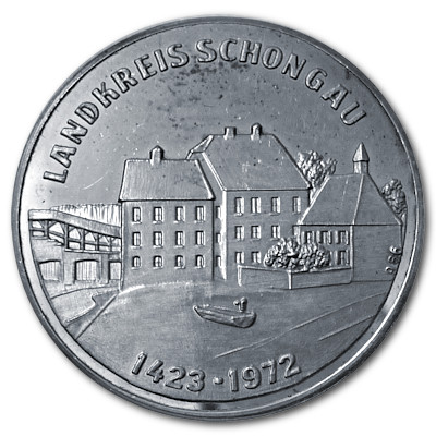 550 Jahre Landkreis Schongau 986er Silbermedaille mit 11g von 1972 Motivseite
