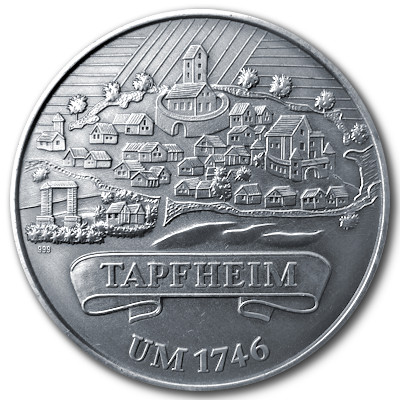 Tapfheim um 1746 Silbermedaille aus rund 14g 999er Silber in AntikFinish Motivseite Tapfheim um 1746 Silbermedaille aus rund 14g 999er Silber in AntikFinish Motivseite