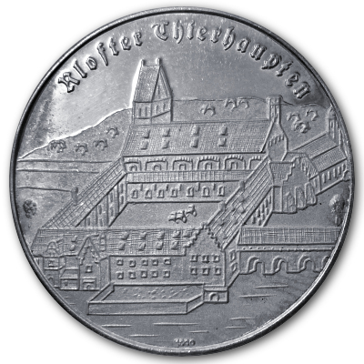 Kloster Thierhaupten Silbermedaille aus 1000er Feinsilber mit ca 11g Motivseite