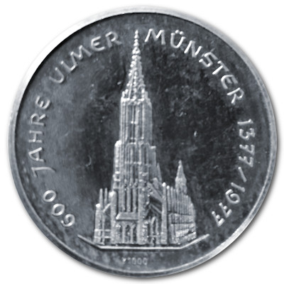 600 Jahre Ulmer Münster knapp 5g 999er Feinsilbermedaille Rückseite 600 Jahre Ulmer Münster knapp 5g 999er Feinsilbermedaille Rückseite