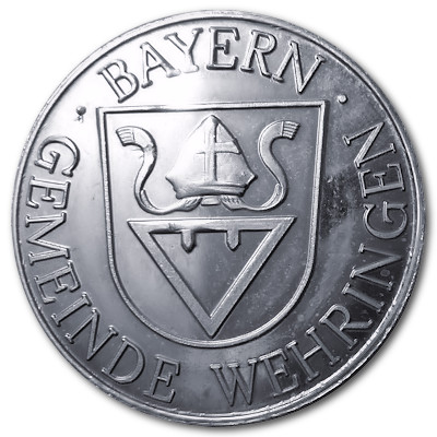 1000 Jahre Wehringen 10g Silber Medaille 999er Feinsilber Rückseite