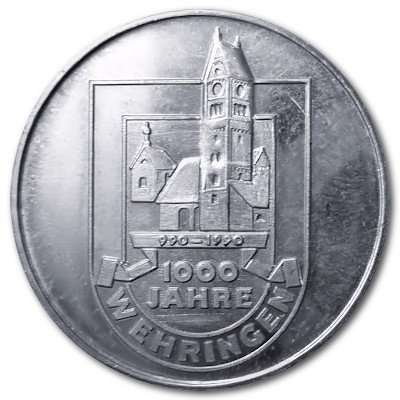 1000 Jahre Wehringen 10g Silber Medaille 999er Feinsilber Motivseite