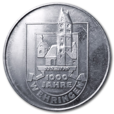 1000 Jahre Wehringen 10g Silber Medaille 999er Feinsilber Motivseite 1000 Jahre Wehringen 10g Silber Medaille 999er Feinsilber Motivseite