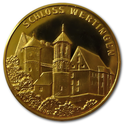 Schloss Wertingen Goldmedaille Gemeinde Wertingen Motivseite Schloss Wertingen Goldmedaille Gemeinde Wertingen Motivseite