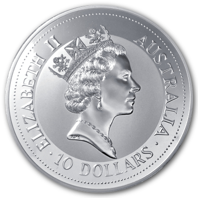 Australien 10 Oz Silber Kookaburra 1993 10 Oz Silber Rückseite