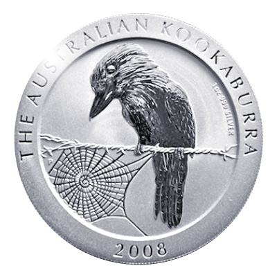 Australien 1 Oz Silber Kookaburra 2008 1 Oz Silber Vorderseite
