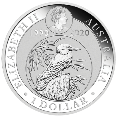 Australien 1 Oz Silber Kookaburra 2020 1 Oz Silber Rückseite