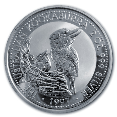Australien 2 Oz Silber Kookaburra 1997 2 Oz Silber Vorderseite