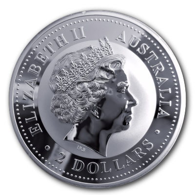 Australien 2 Oz Silber Kookaburra 2005 2 Oz Silber Rückseite