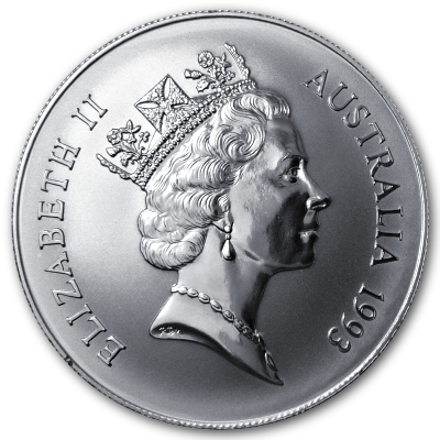 Australien 1 Oz Silber Känguru (RAM) 1993 1 Oz Silber Rückseite