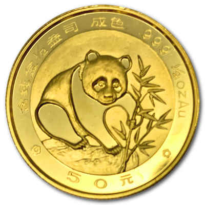 China 1/2 Oz Goldpanda 1988 1/2 Oz Gold Vorderseite