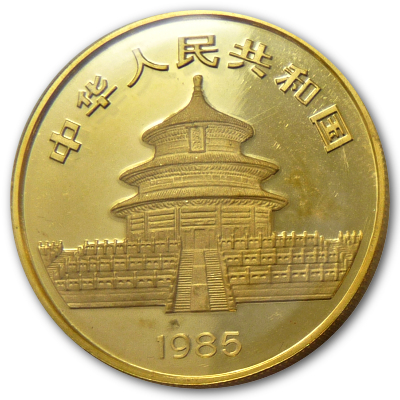 China 1 Oz Goldpanda 1985 1 Oz Gold Rückseite
