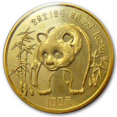 China 1 Oz Goldpanda 1986 1 Oz Gold Vorderseite