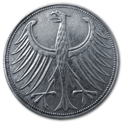 Deutschland 5 DM 1951 7,00g Silber F Rückseite