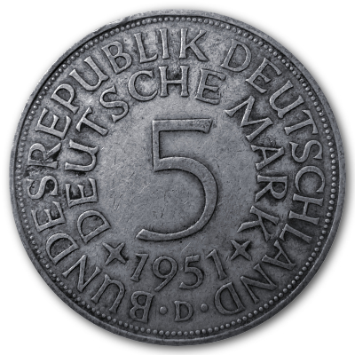 Deutschland 5 DM 1951 7,00g Silber D Vorderseite