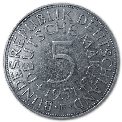 Deutschland 5 DM 1951 7,00g Silber F Vorderseite