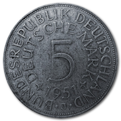 Deutschland 5 DM 1951 7,00g Silber J Vorderseite