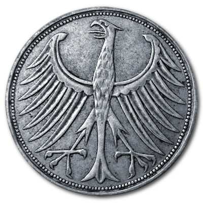 Deutschland 5 DM 1956 7,00g Silber D Rückseite