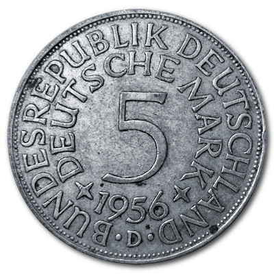 Deutschland 5 DM 1956 7,00g Silber D Vorderseite