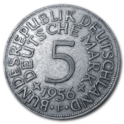 Deutschland 5 DM 1956 7,00g Silber F Vorderseite