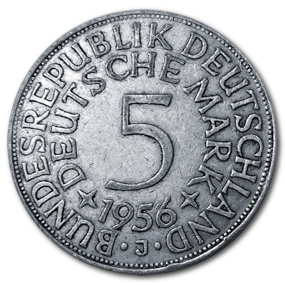 Deutschland 5 DM 1956 7,00g Silber J Vorderseite