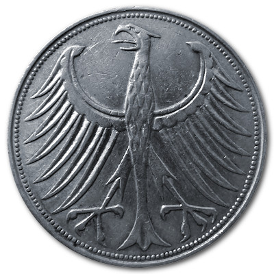 Deutschland 5 DM 1957 7,00g Silber D Rückseite