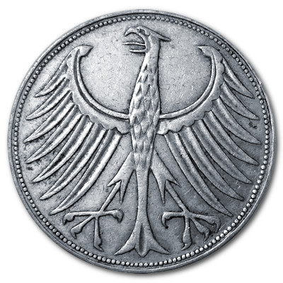 Deutschland 5 DM 1957 7,00g Silber F Rückseite