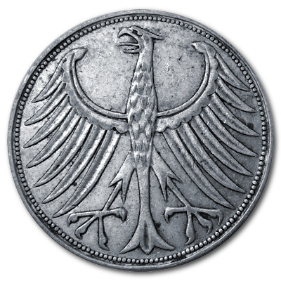 Deutschland 5 DM 1957 7,00g Silber G Rückseite