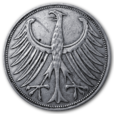 Deutschland 5 DM 1957 7,00g Silber J Rückseite