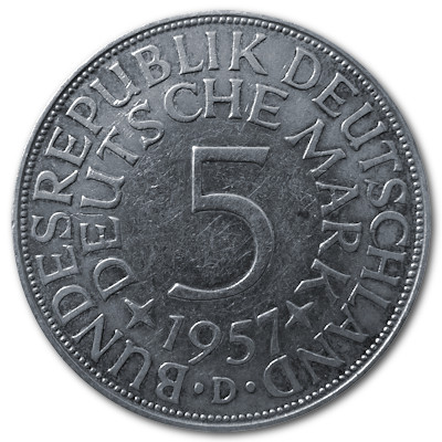 Deutschland 5 DM 1957 7,00g Silber D Vorderseite