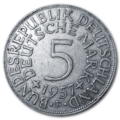 Deutschland 5 DM 1957 7,00g Silber F Vorderseite