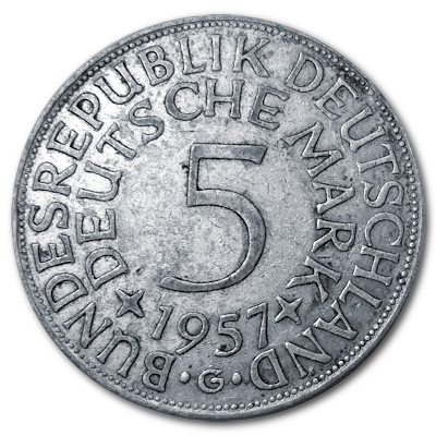 Deutschland 5 DM 1957 7,00g Silber G Vorderseite
