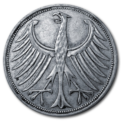 Deutschland 5 DM 1958 7,00g Silber D Rückseite