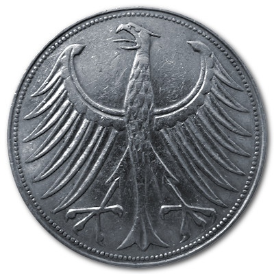 Deutschland 5 DM 1958 7,00g Silber F Rückseite