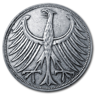 Deutschland 5 DM 1958 7,00g Silber G Rückseite