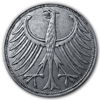 Deutschland 5 DM 1958 7,00g Silber J Rückseite