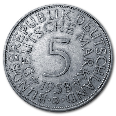 Deutschland 5 DM 1958 7,00g Silber D Vorderseite